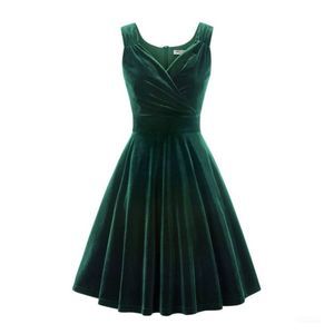 Grace Karin, Velvet Dress Sleeveless Surplice V-Neck Flared A-Line, Women's M